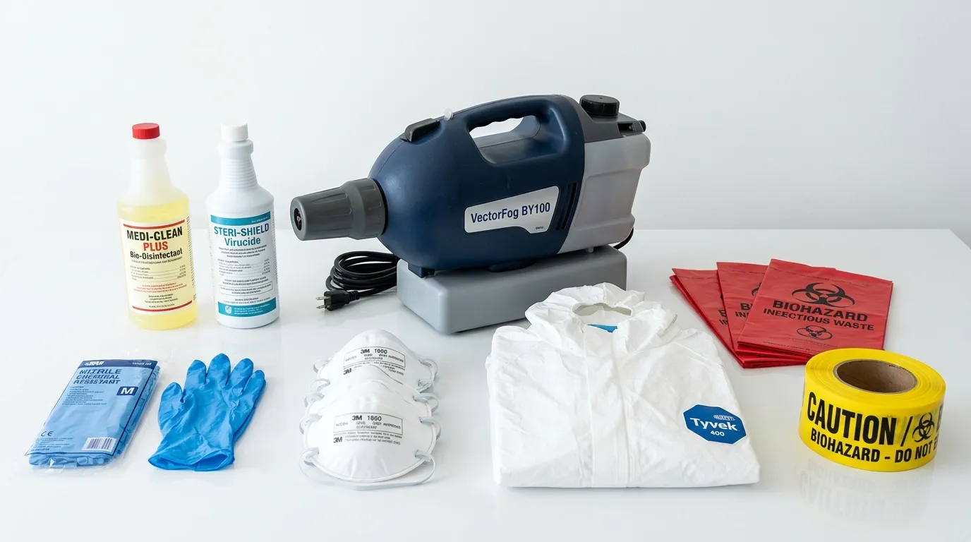 Professional biohazard remediation crew working in Central Islip