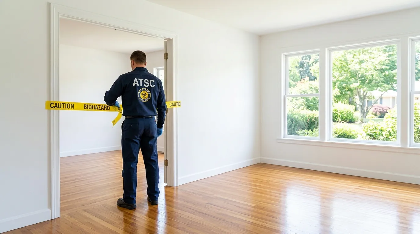 Certified biohazard cleanup crew performing Decomposition Cleanup in Central Islip